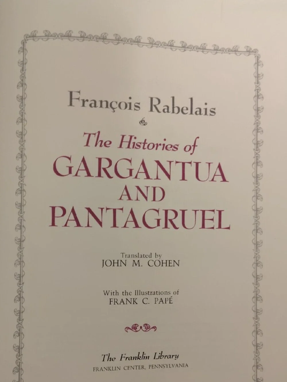 Gargantua and Pantagruel Decorative Leather Vintage Edition.By Francois Rabelais